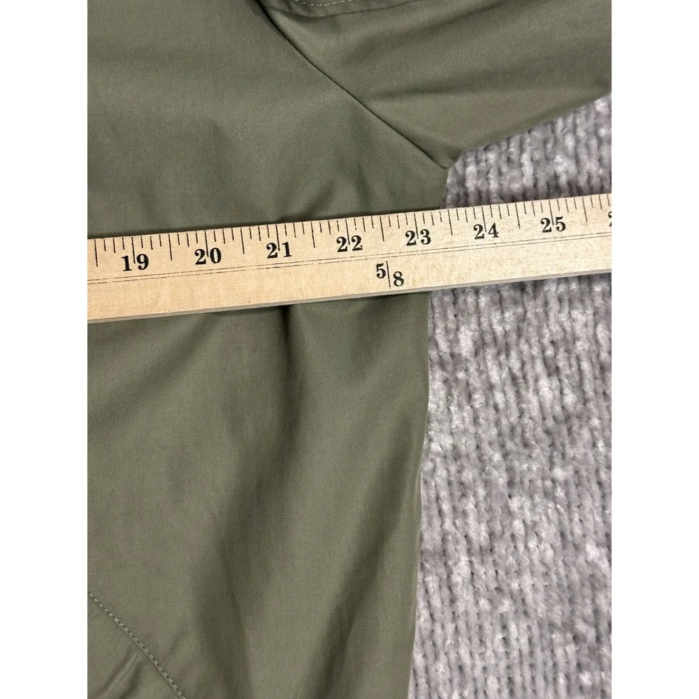 J Crew Jacket Mens Large Green Military Style Bomber Flight Cotton Poplin Zip
